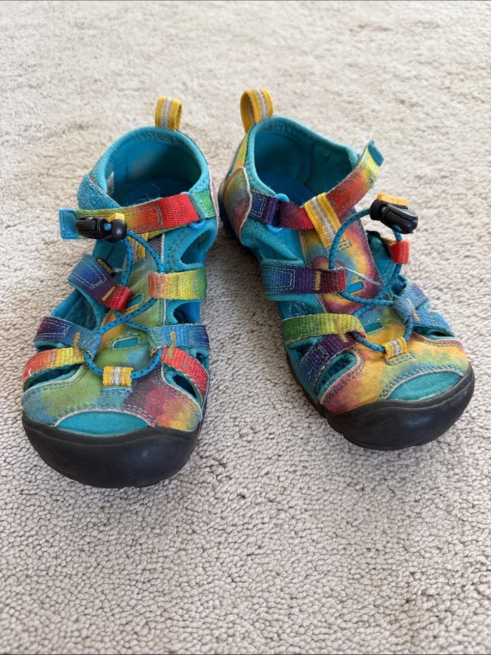 Keen Kids Teal Rainbow Tie-Dye Sport Sandals